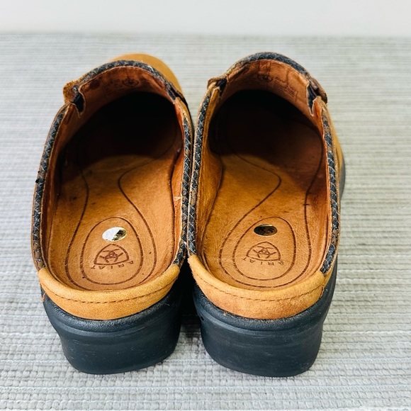 Ariat Womens Mendocino Mules Shoes Size 8,5 Brown Leather Slip On Tassel Clogs - Picture 7 of 10